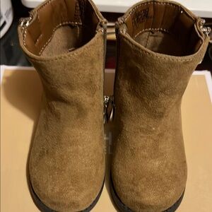 Michael Kors Tan Suede Ankle Boots with Side Zipper Kids
